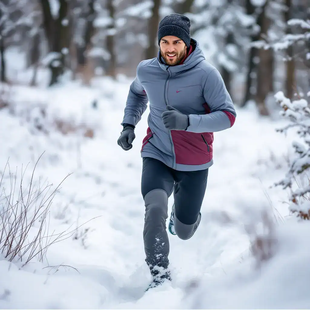 Runner braving cold weather, illustrating practical tips and tricks for adapting to challenging running conditions.