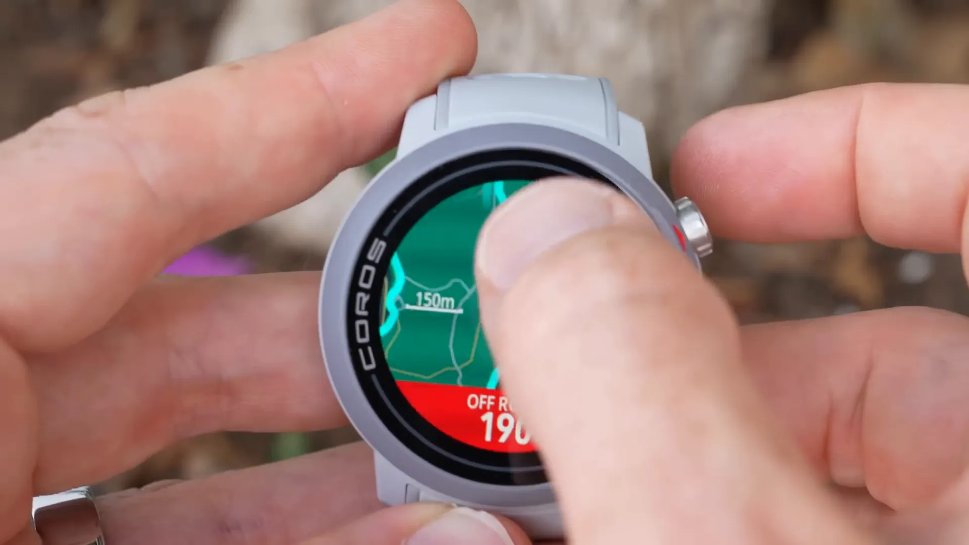 Polar Vantage M3 displaying map interface for navigation