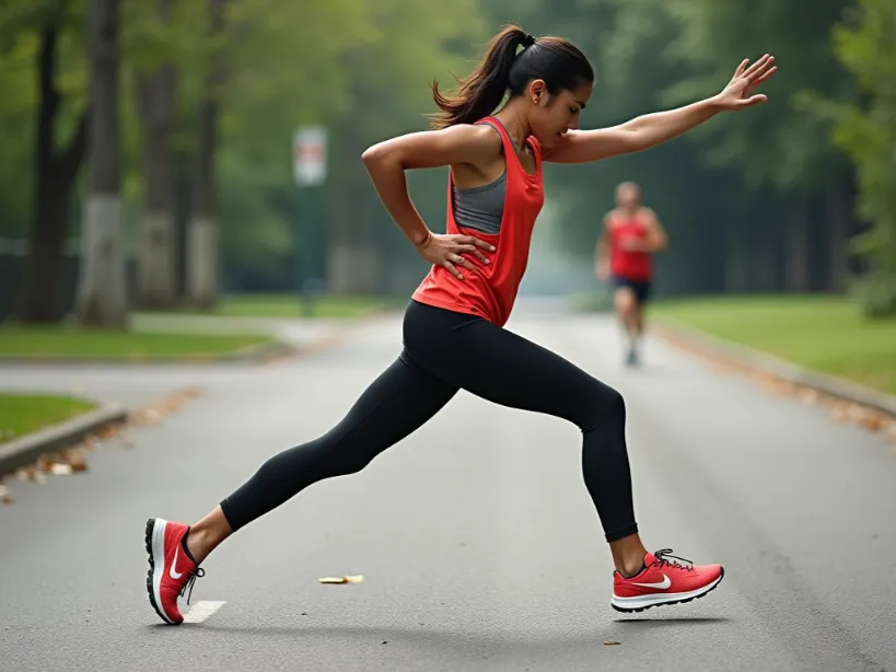 Post-run cool down stretching exercises to improve flexibility
