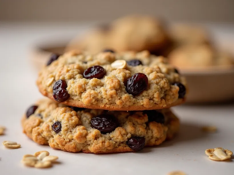 Homemade oatmeal raisin cookies, highlighting their health benefits and delicious taste.
