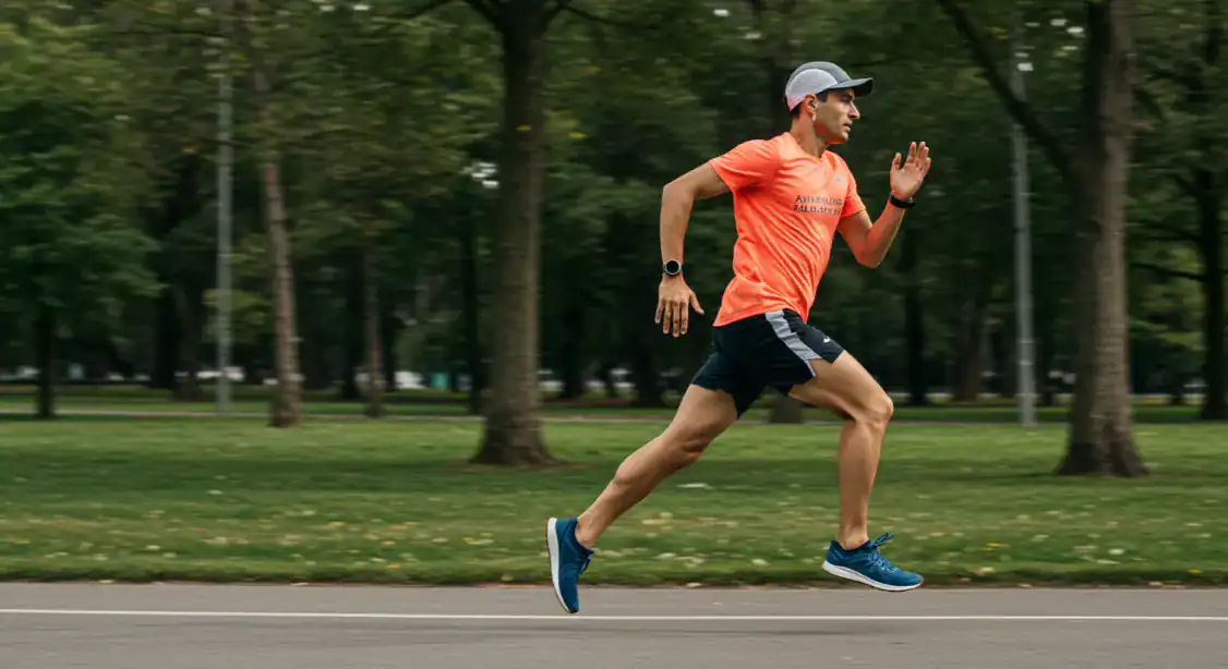 Runner with good form. Improving running technique.