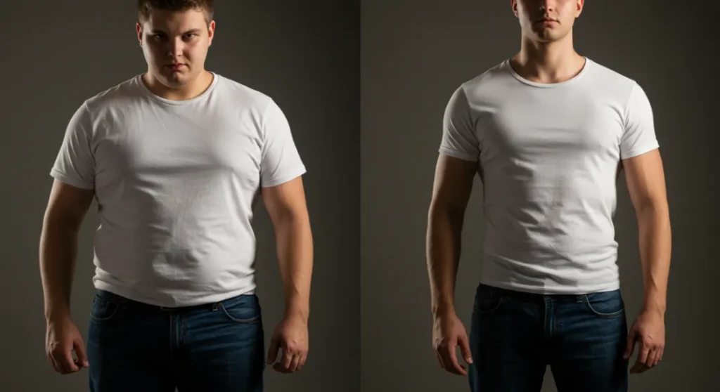 Man's weight loss transformation: before and after. Quick weight loss tips.