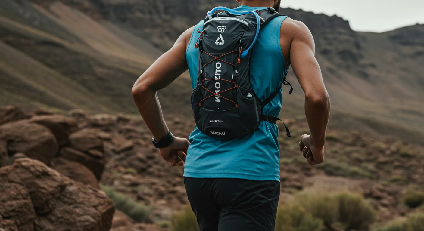 Runner wearing hydration pack. Best hydration pack for running.