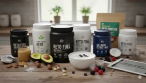 Keto protein powder supplements for low-carb diets.