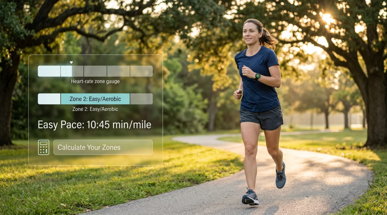 Runner jogging on a paved path in a park for cardiovascular training