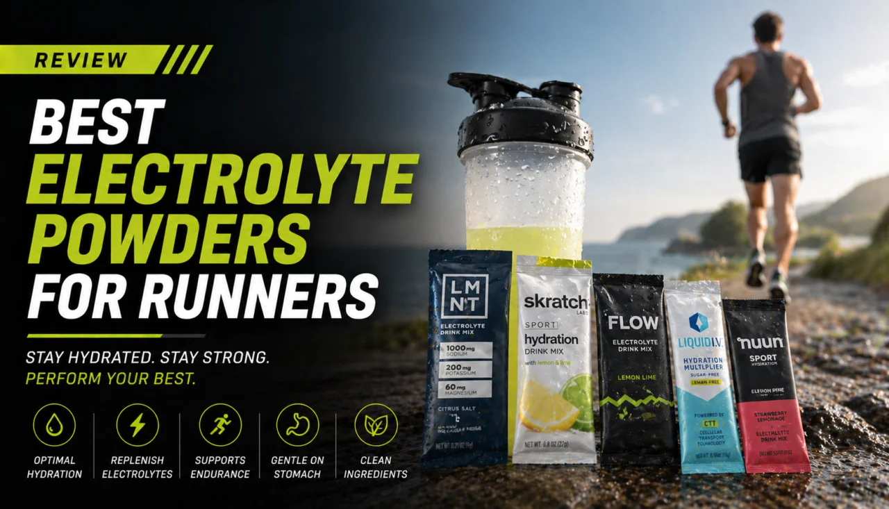 Electrolyte powder packets and shaker bottle for runners
