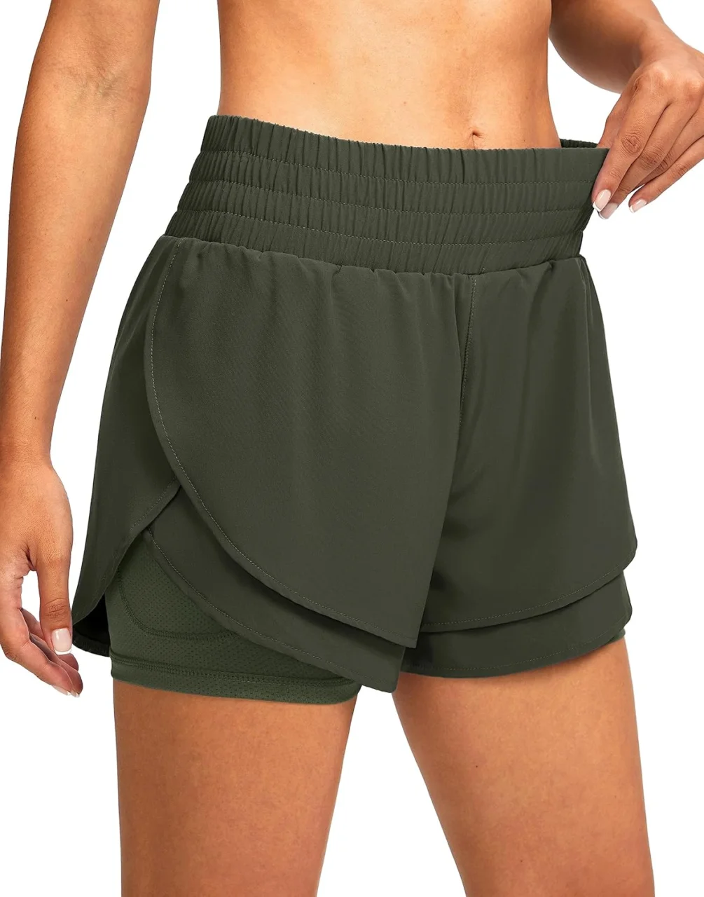 Soothfeel Women's 2 in 1 Running Shorts