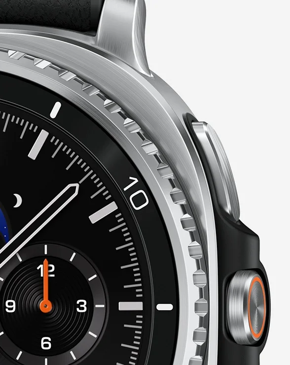 Samsung Galaxy Watch8 Classic rotating bezel hero image showing premium smartwatch design