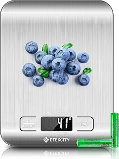 Etekcity Food Kitchen Scale, Digital Grams and Ounces, 11lb | Tare function, ideal for baking, weight loss, keto, meal prep, packages, liquids and jewelry, 304 Stainless Steel