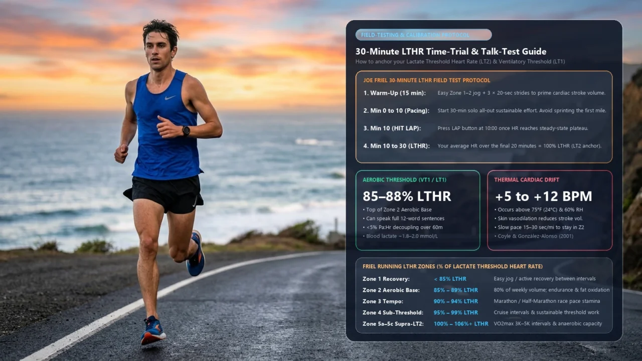 Runner checking GPS running watch heart rate zone display during an outdoor aerobic training run