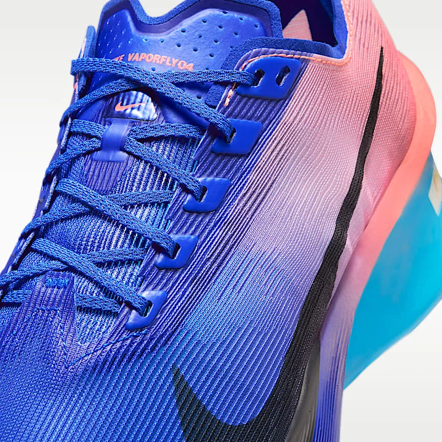 Nike Vaporfly 4 detail closeup - engineered mesh upper and midsole